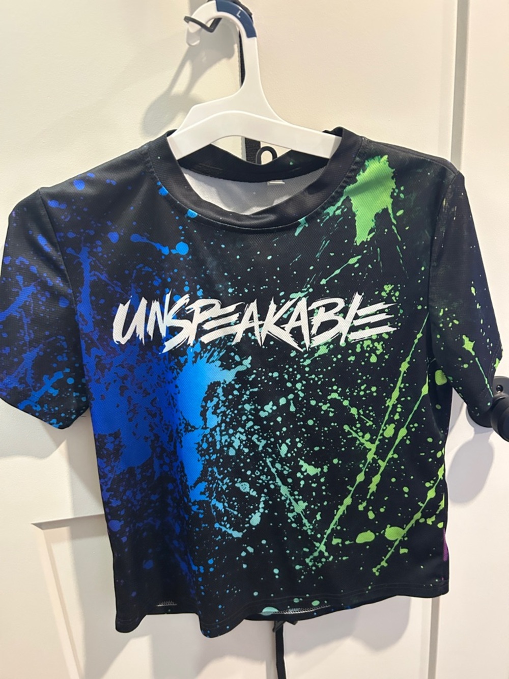Undoes me Kids Black Graphic Tee with Blue & Green Splash
